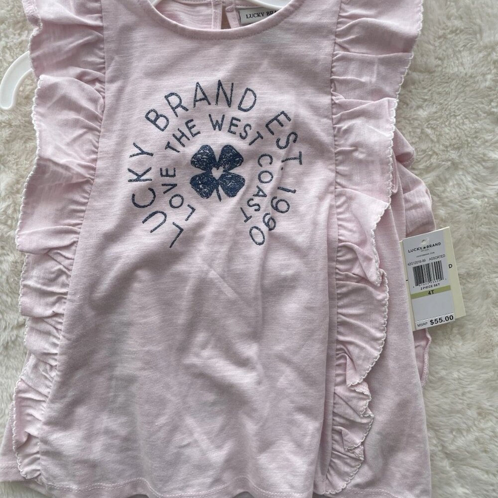 SALE! NEW Lucky Brand Girl Ruffle Outfit Set Size 4T NWT